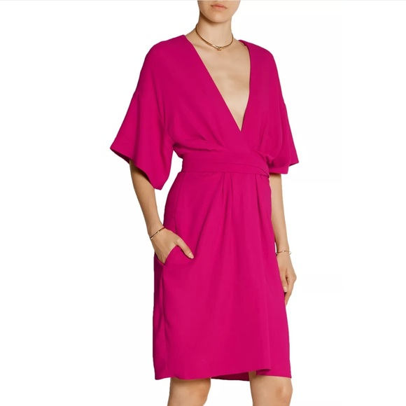 Issa Geri Stretch Crepe Wrap Effect Sz 8 - Picture 2 of 10